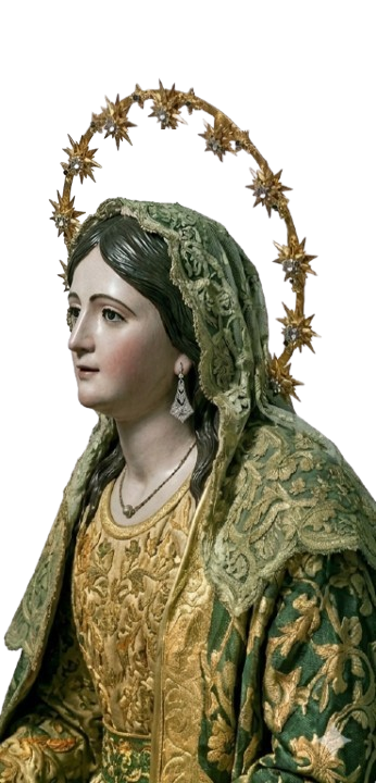 Virgen de la Asunción en verde