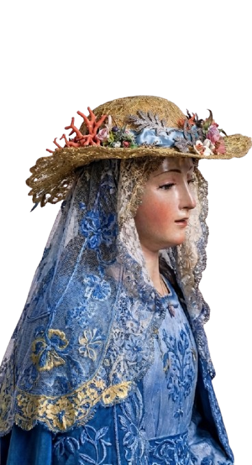 Virgen Pastora en azul